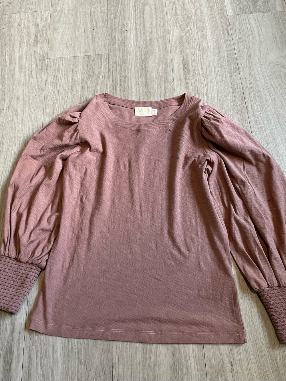 Nation LTD Dusty Rose Puff-Sleeve Top